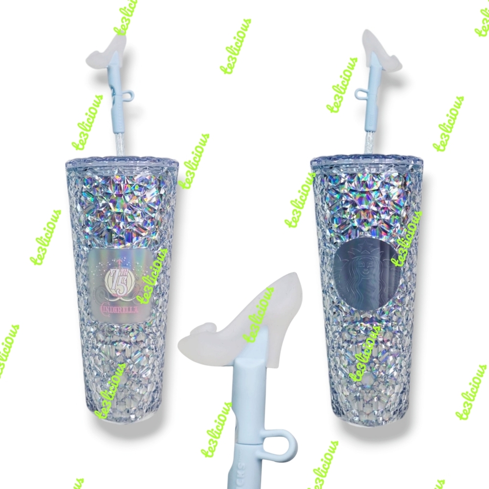 DISNEY STARBUCKS CINDERELLA 75TH ANNIVERSARY IRIDESCENT CRYSTAL ACRYLIC TUMBLER